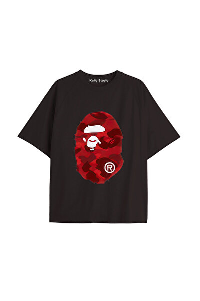 Kalic Studio Tricou de vară negru cu model Mr. Bape UNISEX