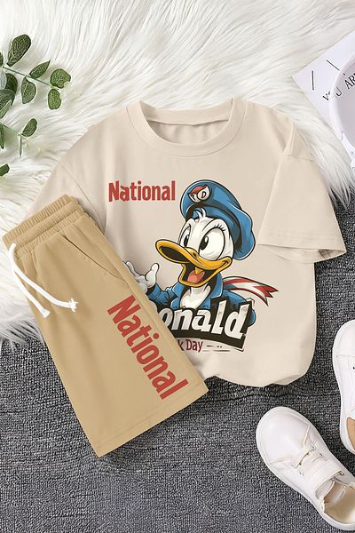 MYADA New Season National Duck Day Printed 2-Piece Children's Set 22469