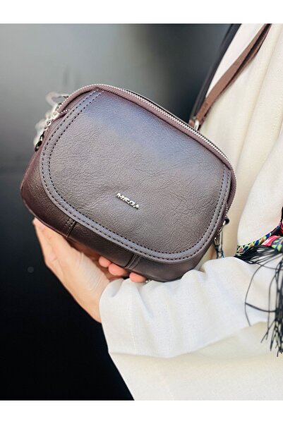 Çanta Trend Geantă de umăr și crossbody cu 4 compartimente pentru femei, din piele artificială moale, maro