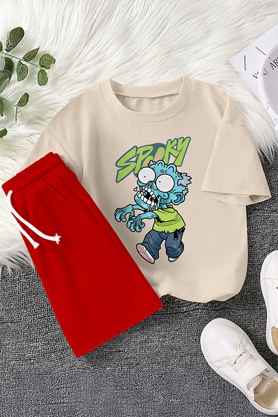 MYADA New Season Spooky Zombie Printed 2-Piece Children's Set 23390
