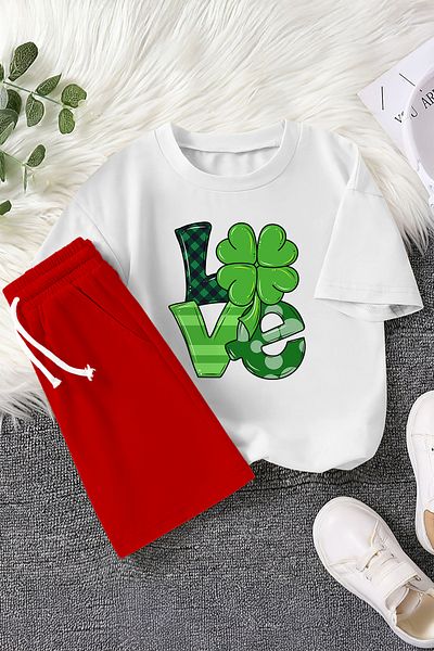 MYADA Set pentru copii din 2 piese cu imprimeu Premium Love Luck 23450