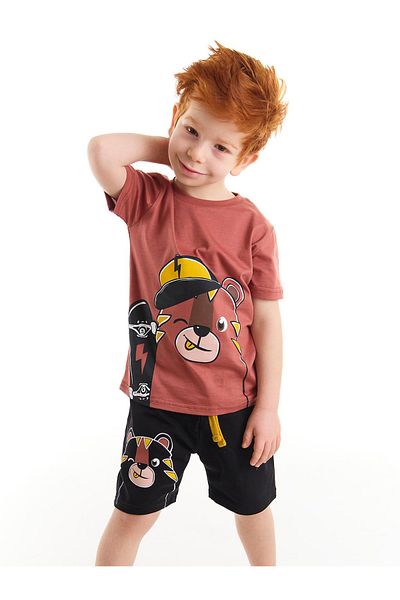 Denokids Set de tricou negru pentru băiat cu skateboard