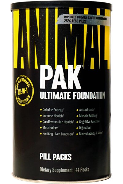 Universal Nutrition مجمع أنيمال باك متعدد الفيتامينات للتدريب مع الفيتامينات والمعادن وإل-كارنيتين