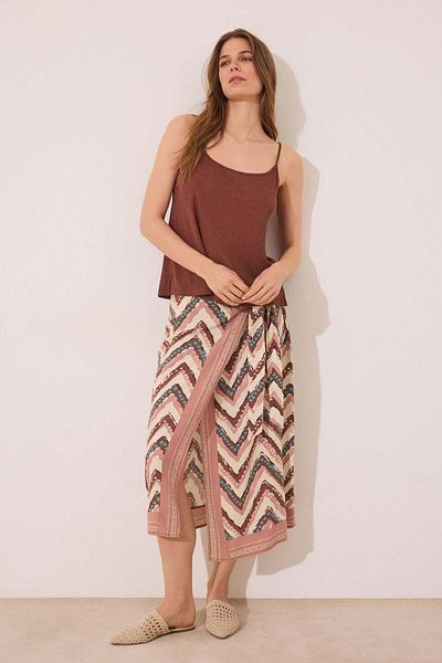 Women'secret Brown ribbed vest top