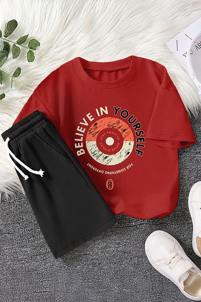MYADA New Season Believe in Yourself Disc Printed 2-Piece Children's Set 22478