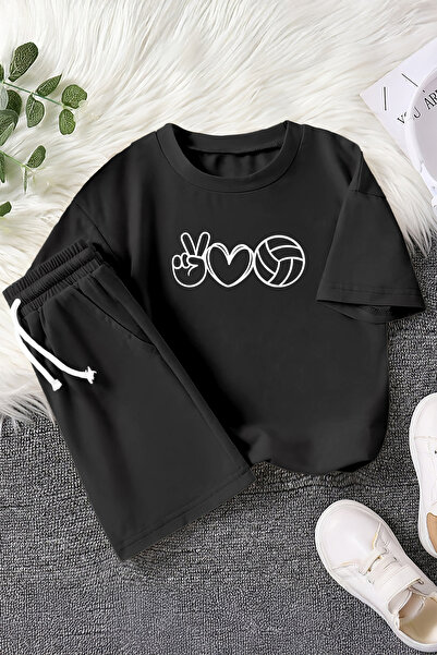 MYADA Set pentru copii din 2 piese imprimat Love of Volei sezon nou 23383