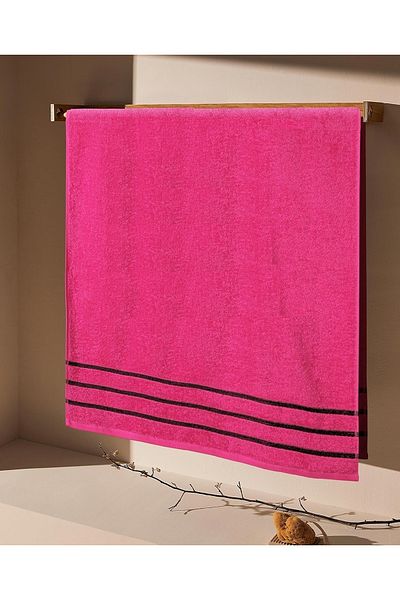 SB SizinBazar Pink 100% Cotton Bath Towel - 70 * 140 Cm Fuchsia Beach Towel