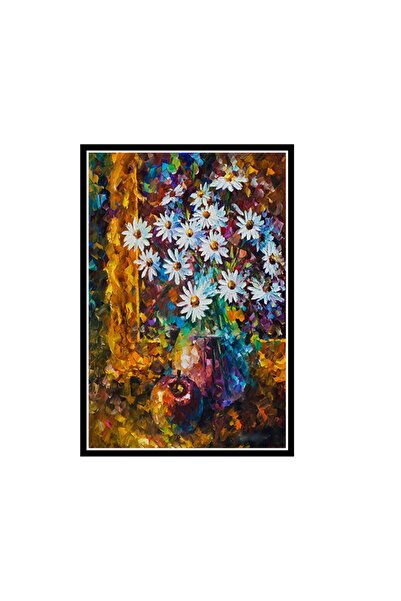 hazalshop Ρετρό ξύλινη αφίσα 20x30 cm με σχέδιο λουλουδιών