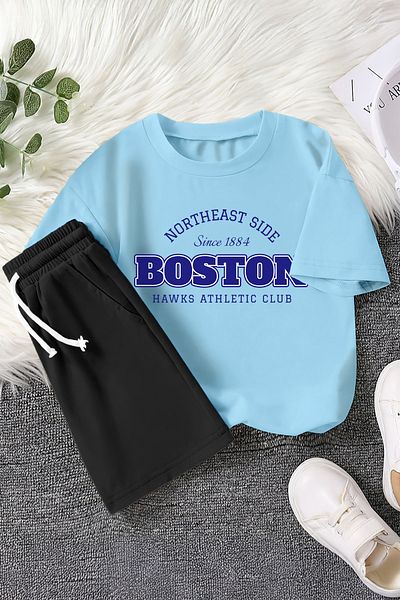 MYADA Set pentru copii din 2 piese cu imprimeu Boston City premium 22940