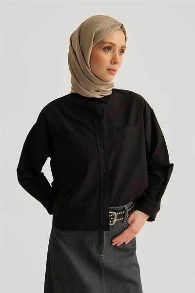 Armine Oversize πουκάμισο 25yh3667 Μαύρο