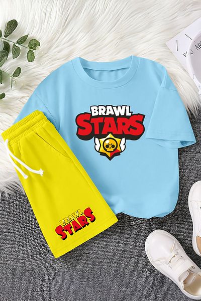 MYADA Premium Brawl Stars Colorful Printed 2-Piece Children's Set 23409