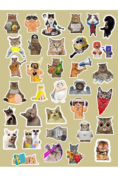 Studio D arte DIY KIT Cute Cat Themed 56 Pcs Daily Planner Scrapbook Sticker Journal Agenda
