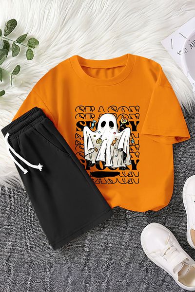 MYADA New Season Season Sugar Ghost Printed 2-Piece Children's Set 22670