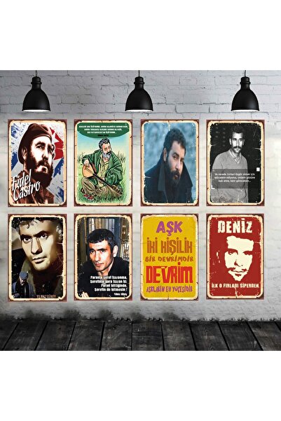 TAKIFİX Devrimciler Seti 8 Adet Yılmaz Güney Ahmet Kaya Deniz Gezmiş Fidel Ca...