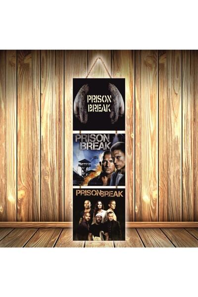 TAKIFİX Prison Break Tasarımlı Üçlü Retro Ahşap Poster Ü329