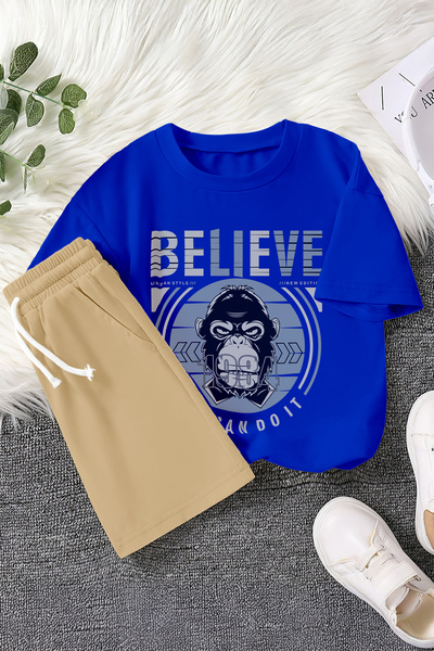 MYADA Новий сезон Believe Мавпа з принтом, дитячий комплект 2 шт. 22477