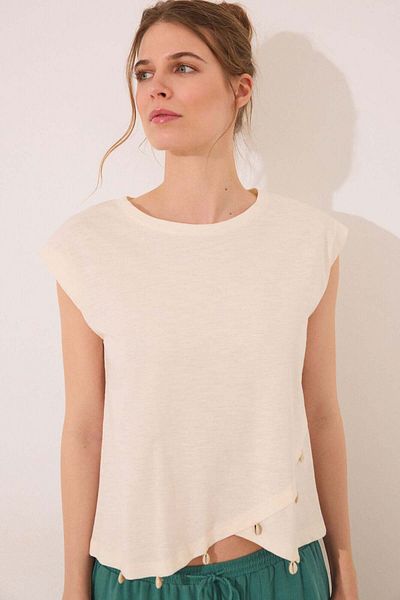 Women'secret White sleeve T-shirt