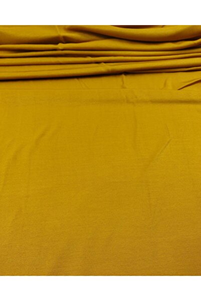 Kumaş Parça Віскозна тканина з синтетичною домішкою, гофрована, гірчичного ко...