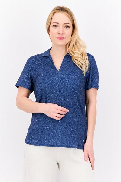 Puma Women Sportswear Fit Short Sleeves Outdoor Polo Shirt, Navy Blue