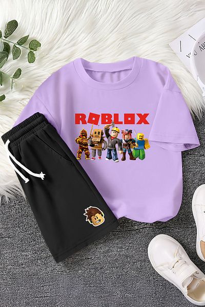 MYADA Premium Fun Roblox Printed Colorful 2-Piece Children's Set 23407