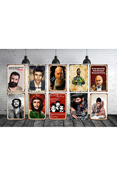 Pi Dekorasyon Yılmaz Güney Tuncel Kurtiz Ahmet Kaya Che Guevara 10 Parça 20 x...