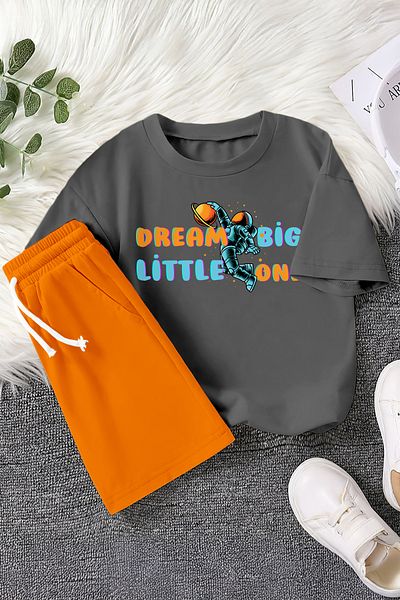 MYADA New Season Basketball Player Astronaut Printed 2-Piece Children's Set 23375
