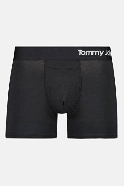 Tommy John Men 2 Pieces 6 Inseam Brand Logo Boxer Briefs, Black