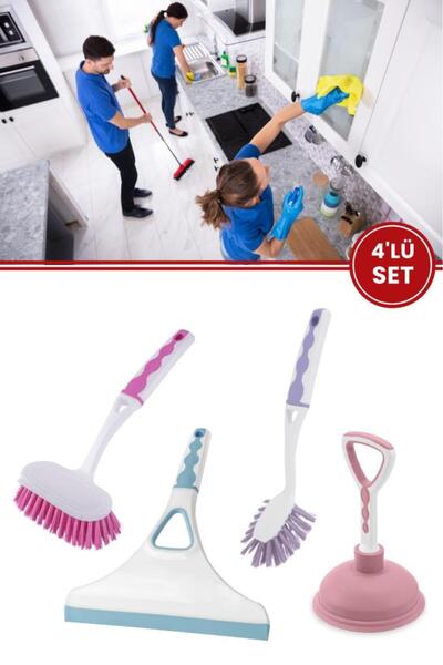 Flora 4 lü Softline Temizlik Seti, F393 Lavabo Fırçası + F300 Bulaşık Fırçası...