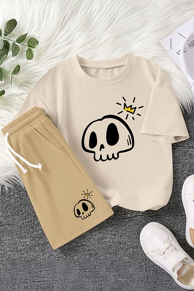MYADA New Season King Skeleton Printed 2-Piece Children's Suit 23464