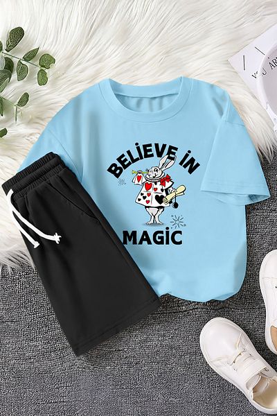 MYADA Set pentru copii din 2 piese cu imprimeu Believe in Magic Rabbit New Season 23380