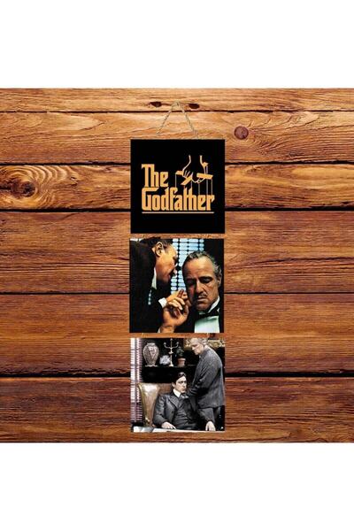 hazalshop Τριπλή ρετρό ξύλινη αφίσα The Godfather