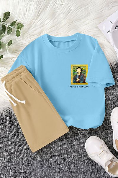 MYADA Set de 2 piese pentru copii, premium, artistic, scris, cu pictură de pisici 22751