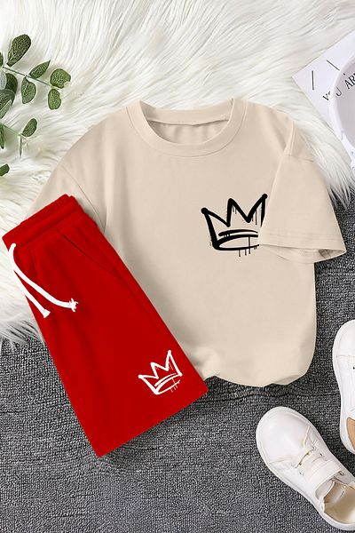 MYADA Premium Crown Graffiti Printed 2-Piece Children's Set 23461