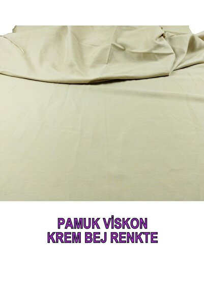 Kumaş Parça Бавовняна віскозна тканина кремово-бежевого кольору (ширина 160 с...