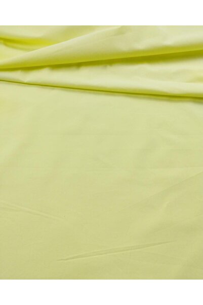 Kumaş Parça 150 سم أصفر ليموني ناعم - يشبه البوبلين، منسوج من القطن الناعم