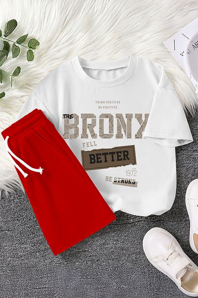 MYADA New Season Bronx Fell Better Written Printed 2-Piece Children's Suit 22498