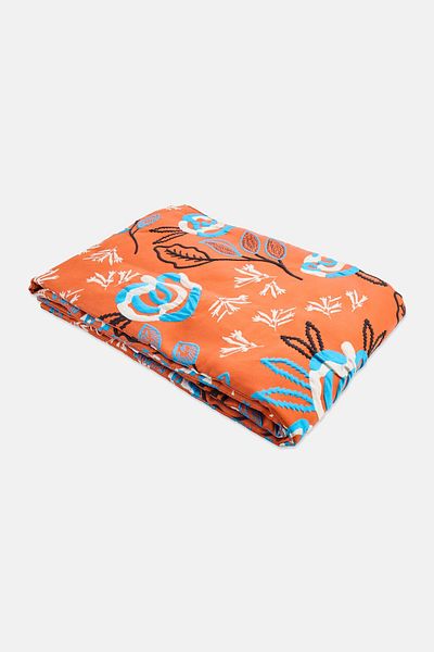Reserved Women Embroidered Muffler 150 L x 25 W, Dark Orange