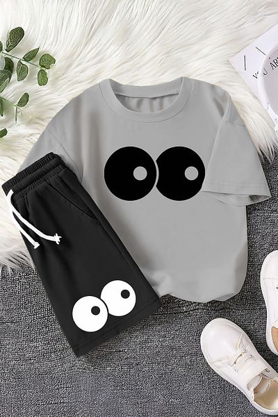 MYADA Suspicious Eyes Printed 2-Piece Children's Suit 22561