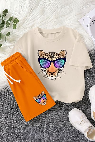 MYADA New Season Cool Glasses Printed 2-Piece Children's Suit 23457