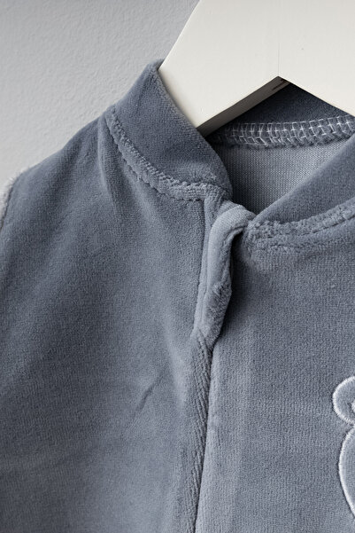 Bebitof Cute Starry Bear Patterned Cotton Velvet Jumpsuit