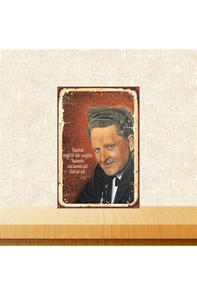 TAKIFİX Nazım Hikmet Yaşamak Seni Sevmek Gibi Ciddi Iştir 20-30 Cm Retro Ahşa...