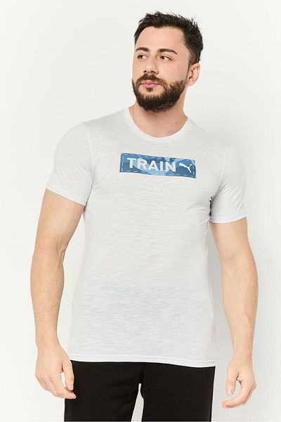 Puma Men Sportswear Fit Short Sleeves Training T-shirt, Off White