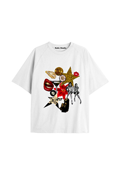 Kalic Studio Tricou alb de vară cu model UNISEX Mr. Grillz Tee