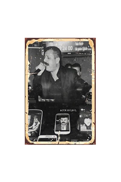 TAKIFİX Azer Bülbül Tasarımlı 20x30 Cm Retro Ahşap Tablo