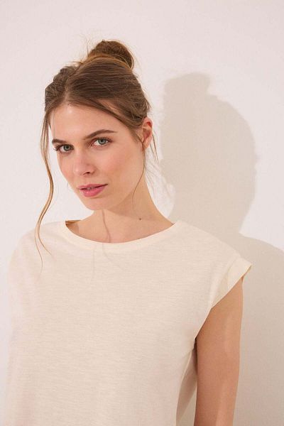 Women'secret White sleeve T-shirt