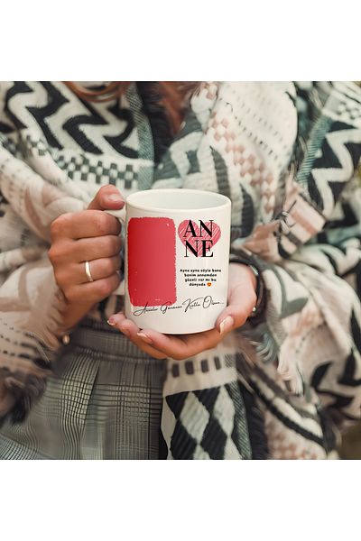 dik başlıyım Çünkü eğilince tacım düşüyor Mother's Day Special White Mug with Mother Design 330 ml