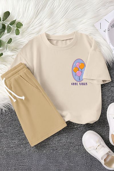 MYADA New Season Cool Vibes Balloons Printed 2-Piece Children's Set 23484