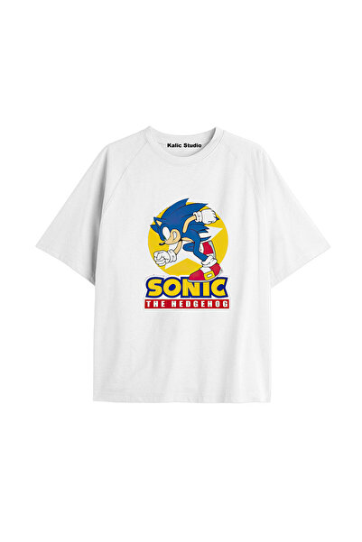 Kalic Studio Tricou alb de vară UNISEX Mr. Sonic cu model