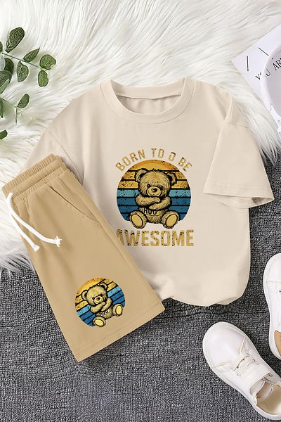 MYADA Premium Awesome Teddy Bear Printed Children's Set 22541