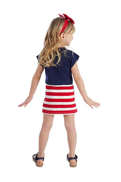 Denokids Fox Rüschen-Crop-Top-Rock-Set für Mädchen